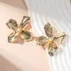 Joyería Transfronteriza Europea y Americana, Pendientes de Hoja Estilo Minimalista Retro, Pendientes de Flor de Metal con Diseño de Moda