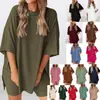 2025 Verano Nuevo Transfronterizo Europeo y Americano Amazon Comercio Exterior Moda Casual Color Sólido Holgado Conjunto de Pijama para Mujer