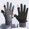 Guantes de Invierno para Hombre, Forrados de Felpa, Engrosados, Cálidos, a Prueba de Frío, Guantes de Ciclismo para Exteriores, Pantalla Táctil, Cortavientos, Antideslizantes, Sin Dedos, Resistentes al Agua