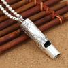 Joyería de plata esterlina S925 al por mayor de fábrica, retro, patrón de plata tailandesa, silbato de tubo largo, colgante simple para hombres y mujeres