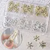 Adornos para Uñas de Copo de Nieve Navideño Aleación Color Oro Plata Estilo Más Vendido Copo de Nieve Navideño 3D Uñas Portátiles Decoraciones Venta al por Mayor
