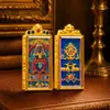 Pendente 3D Cultural Criativo Xizang Cervo Duplo 4x2 Amarelo da Riqueza Pintado à Mão Tradicional e Buda da Medicina Tara Verde