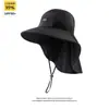 Sombrero de pescador con protección solar para hombre, de verano, resistente a los rayos UV, para senderismo, montañismo, para mujer, con ala ancha y cuello, para pesca
