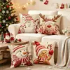 Fronha de Travesseiro Impressa em 3D de Natal Papai Noel Alce Boneco de Neve Boneco de Pão de Gengibre Almofada de Sofá Fronha Decorativa de Feriado