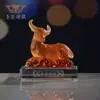 Buey del Zodiaco Ámbar Esmaltado con Base Adornos de Sala de Exposiciones Año del Buey Regalos de Empresa al por Mayor Personalizados