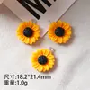 Fabricante Transfronterizo Girasol Flor de Girasol Pendientes de Resina Llavero Colgante Accesorios para Joyería DIY Materiales Hechos a Mano