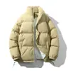 Chamarra acolchada de color liso con cuello alto para hombre y mujer, nueva de invierno 2026, gruesa, cálida, moderna, casual, para pareja