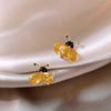 Pendientes de Abeja Amarilla con Diamantes, Lindos y de Moda, Pendientes de Estilo Dulce para el Trabajo