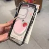 Funda de teléfono rosa con ilustración de manzana estilo ins, fresca y minimalista, adecuada para iPhone 17 Pro Max, 16/15, simple y de nicho