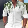 Camisa de otoño para hombre de Europa y América, nueva, colorida, impresión digital 3D, moderna, manga larga, cuello mao