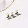 Doce e Exquisito Cor de Cobre Preservador de Cor Zircônio Borboleta Pingente Joias DIY Pulseira Colar Brincos Pingente Acessórios Material