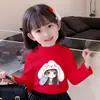 Y2368# estilo extranjero para niñas casual Joker manga larga cuello redondo top casual para niños mayores camiseta interior para bebé moda