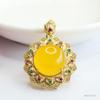 Colgante de Jadeíta Ágata Amarilla Aceite de Pollo Collar de Girasol Venta al por Mayor de Fábrica Dropshipping S3080202