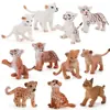 Conjunto de 11 Peças de Figuras de Filhotes de Animais Selvagens PVC Leão Bebê Realista Tigre Lince Leopardo Modelos Brinquedos Educacionais de Vida Selvagem para Crianças Decorações de Animais para Pl