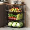 Estante de Almacenamiento de Cocina Cesta para Frutas y Verduras Sala de Estar Estante de Almacenamiento para Juguetes y Snacks Carrito Pequeño Multifuncional de Pie para el Hogar