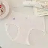 Novo Padrão de Coelho Desenho Animado Fofo Cor Sólida Confortável Macio 10A Algodão Puro Simples Fresco Algodão Macio Calça Roupa Íntima Feminina