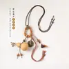 Novo Estilo Chinês Tendência Nacional Retrô Estilo Xizang Cabaza Natural Pequeno Bodhi Vajra Borla Tecida à Mão Moeda do Espírito da Montanha Pingente de Carro