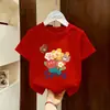 2026 Novo Estilo Tops de Verão Algodão Puro Meninas Crianças Crianças Médias e Grandes Verão Tendência Camisetas Roupas Infantis Roupas de Verão para Meninas Camisetas Manga Curta