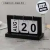 Calendario de Madera Moderno de Hojas Giratorias para Escritorio Colgante Dormitorio Estudio Oficina Decoración de Escritorio Accesorios para Fotos Calendario Perpetuo