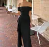 C26D902 Ropa Europea y Americana para Mujer Comercio Electrónico Transfronterizo Un Hombro Abertura Temperamento Ajustado Formal Vestido Fiesta de Noche Boda