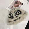 Gorro de punto de felpa tejido a mano con pelo de conejo Xingshi para mujer, otoño e invierno, estilo japonés, lindo, cálido, gorro de pescador