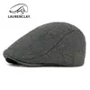 Gorros de Otoño e Invierno para Hombre con Protección para las Orejas de Forro Polar, Cálidos Gorros de Pico de Pato, Boinas Retro Británicas, Gorras Delanteras de Moda para Personas de Mediana Edad y Mayores