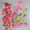 Flor de pereira de duas pétalas, flor de cerejeira de caule longo, flor de cerejeira pendente, flores artificiais decorativas estilo Zen, decoração de salão de casamento, flores artificiais estilo chinês