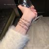Pulsera de Circonita Perla Diseño de Nicho Brazalete Apilable de Pedrería Estilo Frío Moda Versátil Temperamento Sentido Avanzado Joyería de Mano