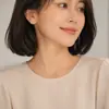 Estilo coreano ins minimalista cadena clavicular de una sola cuenta para mujer accesorios combinables diseño simple de nicho sentido de la moda collar de cuenta redonda Frijol Dorado