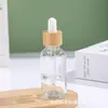 Frasco de vidro de 30ml para óleo essencial, frasco conta-gotas de 50ml com ponta de borracha, frasco de amostra transparente, frasco dispensador de essência cosmética, frasco vazio