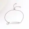 Nuevo Brazalete de Acero Inoxidable Curvo Extraíble Ajustable con Grabado Láser, Joyería Simple de Mariposa en Tira Larga