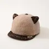 Gorro de Bebé Invierno Felpa Gorra de Béisbol Elegante Estampado de Leopardo Gorra de Béisbol Gruesa Cálida Lana de Cordero Gorro Cortavientos Infantil