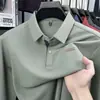 Camisa polo de manga larga para hombre, cuello camisero, sin costuras, para primavera y otoño, top casual para hombre, camiseta resistente a las arrugas, sin planchado para hombre