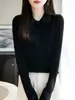 Suéter de Punto con Cuello Polo Texturizado 100% Lana Pura para Mujer, Nuevo Suéter Cálido de Hilo Fino 2026