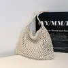 2026 Verano Nuevo Bolso de Hombro de Malla Hueca Estilo Coreano de Moda Bolso de Mano Tejido de Alta Moda para Vacaciones en la Playa