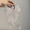 Laço de cabelo em fio de seda doce para primavera e verão, estilo francês retrô, corda de cabelo de fada, manchete