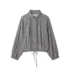 Moda Femenina Nueva de Estilo Europeo y Americano, Versátil, Casual, con Diseño de Cuadros, Chaqueta Abrigo de Manga Larga, Transfronteriza