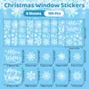 Pegatinas Estáticas Navideñas para Ventana al por Mayor Silueta Blanca Pueblo Invernal Pegatinas Estáticas Decoración de Pared de Vidrio Ventana