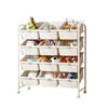 Estante Organizadora de Brinquedos Infantil Multicamadas Estante de Armazenamento Grande Capacidade Móvel de Chão Armário de Armazenamento Carrinho de Armazenamento de Bebê Prateleira