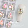 Nueva manicura 6.5*10 serie ovalada geométrica diamante de fondo puntiagudo Super Flash K9 huevo de paloma usar uñas pegar decoraciones de diamante