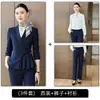 Terno slim fit, uniforme de trabalho para recepção de hotel, uniforme de trabalho para departamento de vendas e joalheria, terno feminino de moda azul