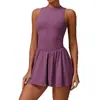 Vestido Dare Xiuyun Falso Duas Peças Gola Vertical para Corrida ao Ar Livre Saia Base Antideslizante Linha A Saia de Tênis 9094