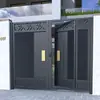 Puerta Doble de Aleación de Aluminio para Patio de Villa, Puerta de Patio Artística de Aluminio, Puerta de Hierro Artístico, Valla, Puerta Eléctrica de Acero Inoxidable