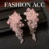 Aretes de Borla de Cuentas de Vidrio Flor de Aguja Plateada, Elegancia Francesa, Temperamento Único, Lujo Ligero, Pendientes de Gama Alta al por Mayor
