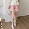 Shorts Casuais Esportivos para Gestantes, Hot Pants de Verão Estilo Ballet, Shorts Largos de Cintura Alta Emagrecedores com Suporte para a Barriga