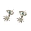Europa y Estados Unidos transfronterizo nuevo ojo del diablo circón 14K aretes moda retro ojos de estrella aretes de diamantes spot