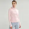 Chamarra de Yoga con Capucha y Cuello Redondo Estilo Lulu para Mujer, Corte Ajustado, Cierre, para Correr, Fitness, Define Chaqueta Deportiva