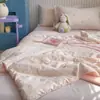 Colcha de Verano de Doble Capa de Gasa Ultra Suave 100% Algodón Hilo de Hielo, Colcha Fina de Gasa de Hielo de Algodón Puro para Aire Acondicionado, Lavable a Máquina