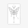 Pegatinas de Tatuaje de Mariposa con Borlas de Estrella y Luna, Impermeables y de Larga Duración, Estilo Femenino, Tatuaje Realista de Alta Gama para el Brazo Superior