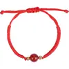Pulsera de Hilo Rojo Year of the Horse Cen Transfer Beads para Mujer Pulsera Trenzada Hecha a Mano Única del Año del Zodiaco Pulsera con Nudo Vajra de Ágata Roja